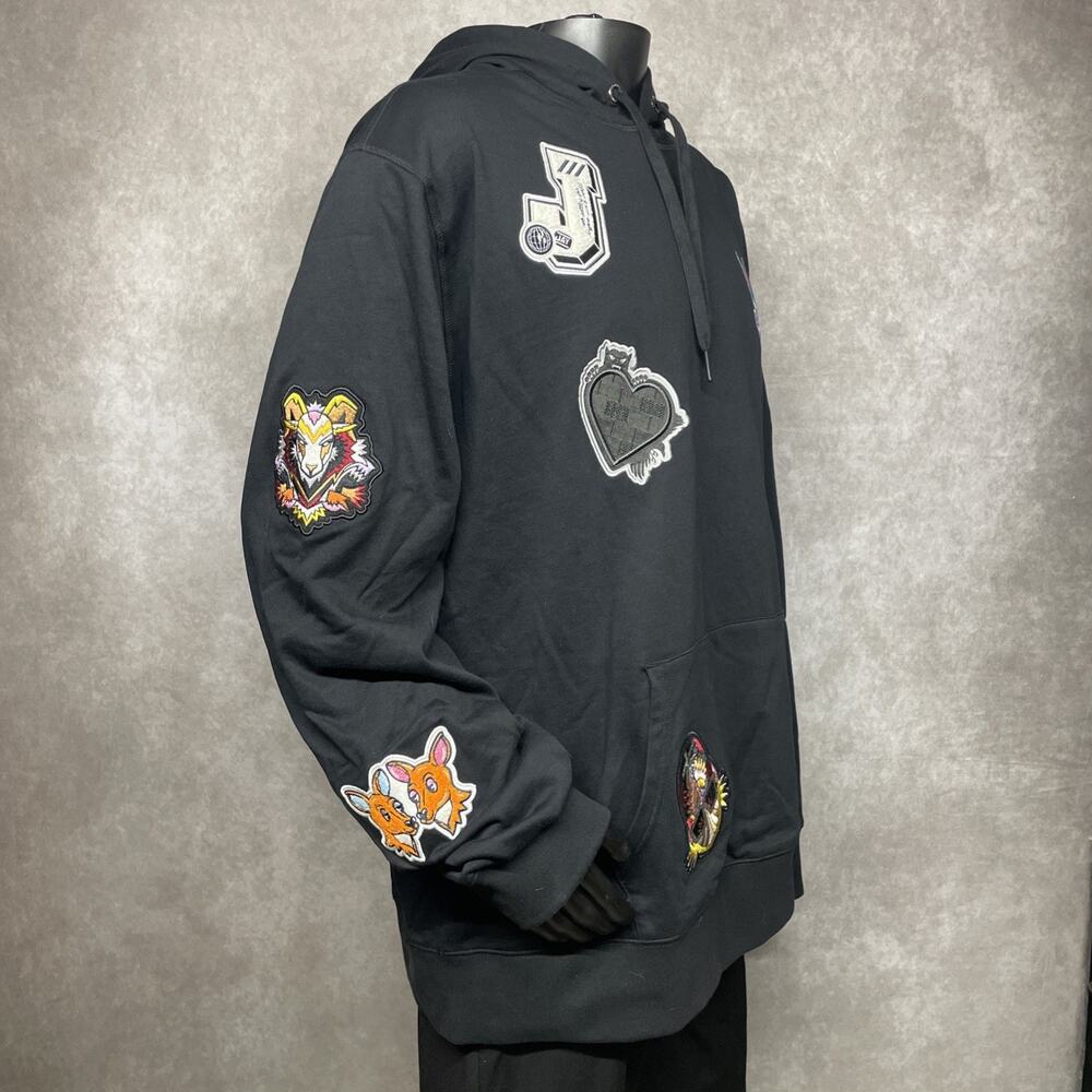 Psycho Bunny Black Hoodie with Colorful Patch Graphics - Picture 4 of 16